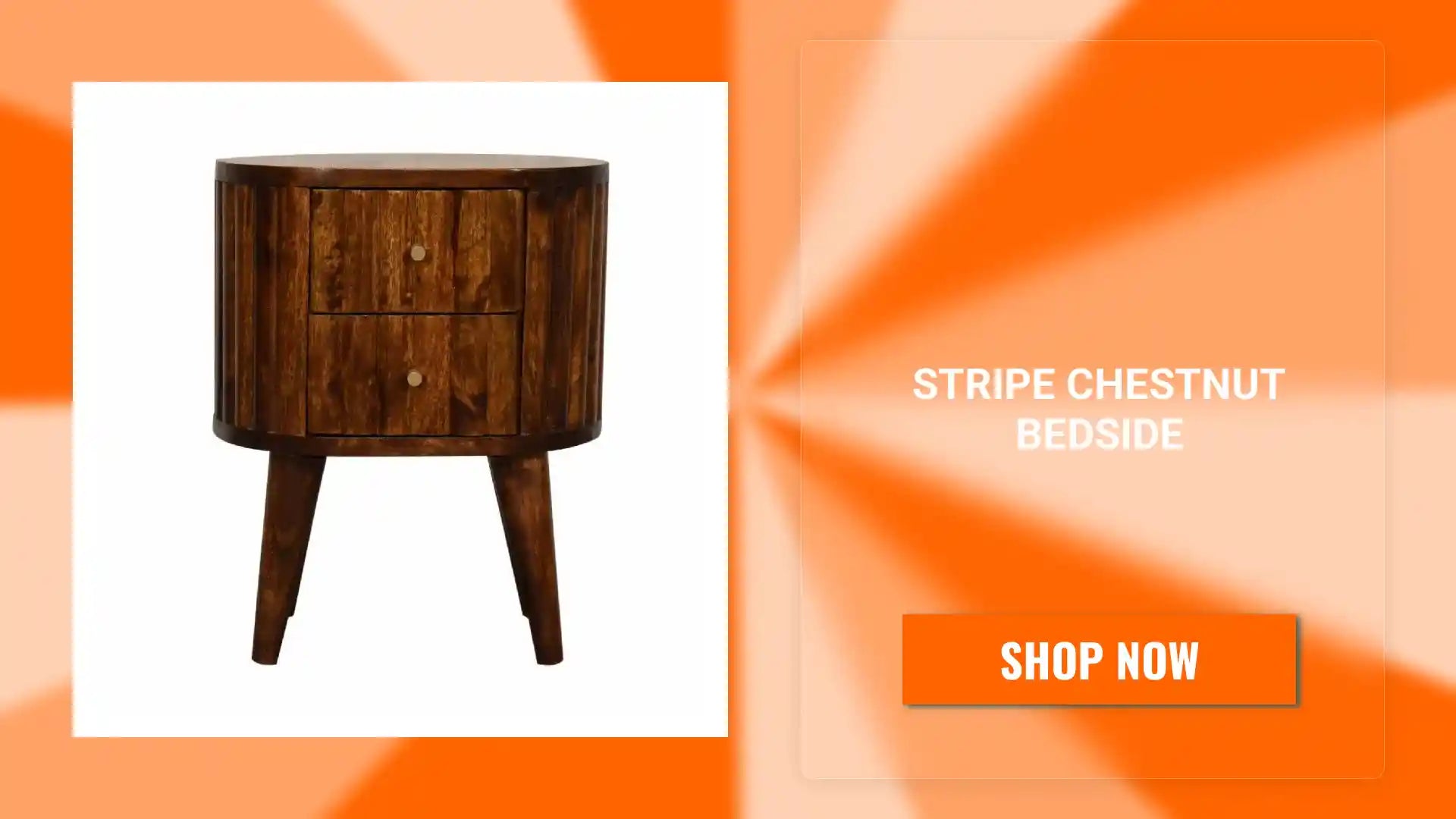 Stripe Chestnut Bedside by@Outfy