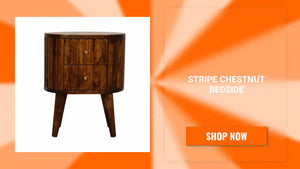 Stripe Chestnut Bedside by@Outfy
