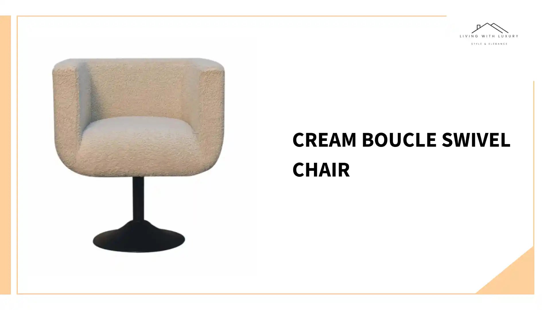 Cream Boucle Swivel Chair by@Outfy