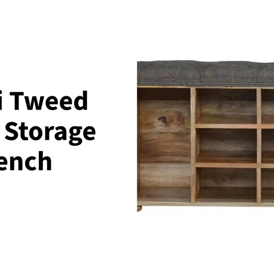 Multi Tweed Open Storage Bench by@Outfy