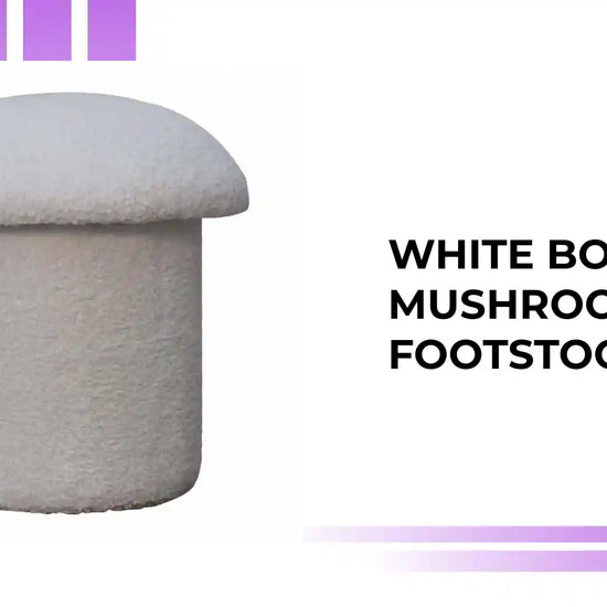 White Boucle Mushroom Footstool by@Outfy
