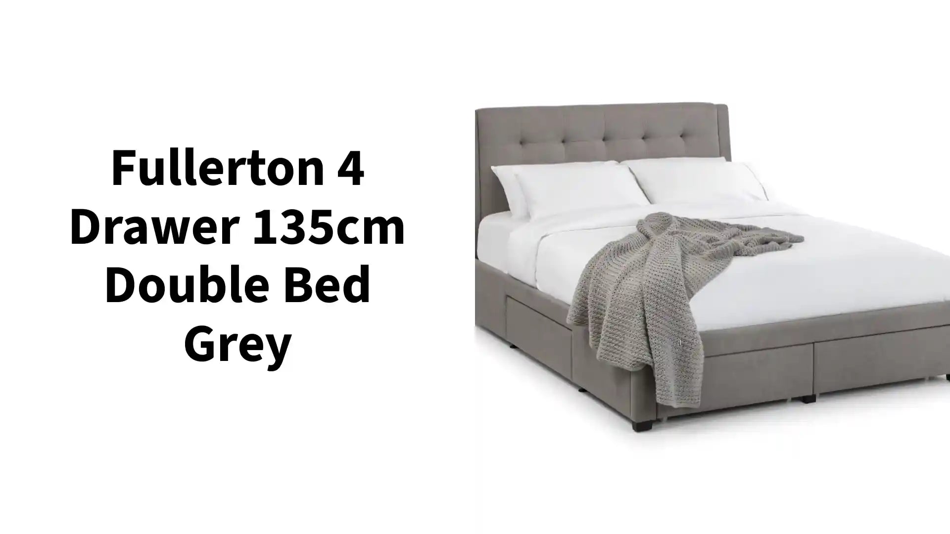 Fullerton 4 Drawer 135cm Double Bed Grey by@Outfy