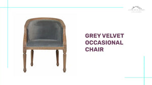 Grey Velvet Occasional Chair by@Outfy