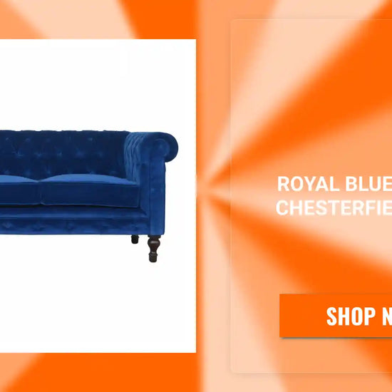 Royal Blue Velvet Chesterfield Sofa by@Outfy