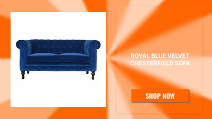 Royal Blue Velvet Chesterfield Sofa by@Outfy