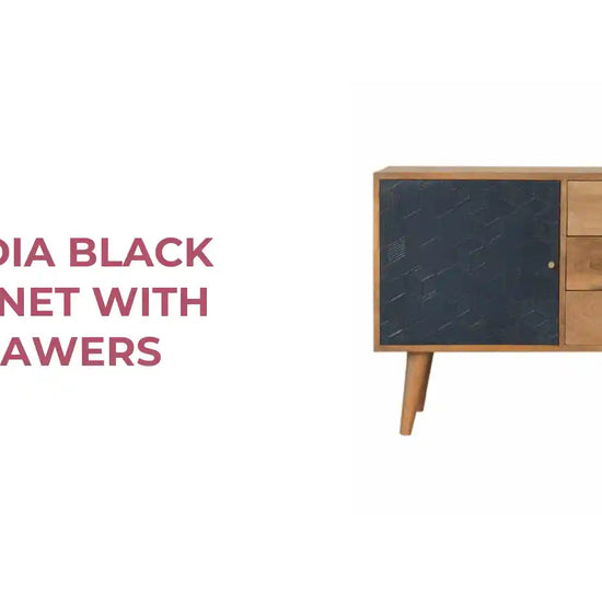 Acadia Black Cabinet with Drawers by@Outfy