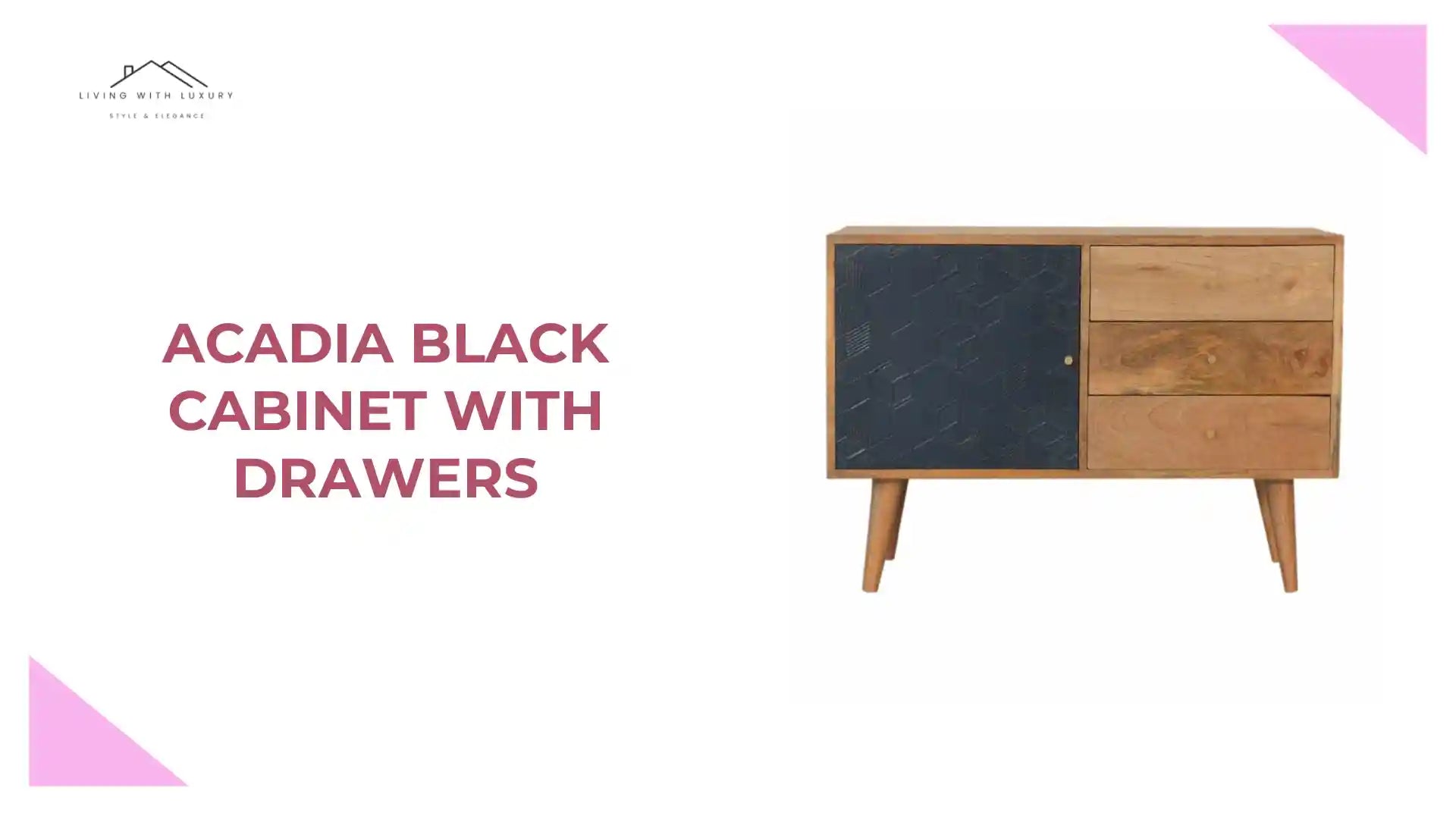 Acadia Black Cabinet with Drawers by@Outfy