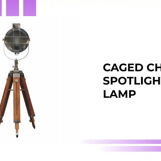 Caged Chrome Spotlight Floor Lamp by@Outfy