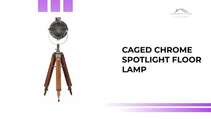 Caged Chrome Spotlight Floor Lamp by@Outfy