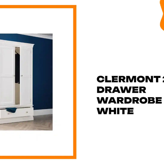 Clermont 2 Door 1 Drawer Wardrobe - Surf White by@Outfy