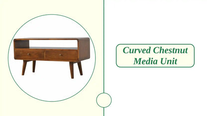 Curved Chestnut Media Unit by@Outfy
