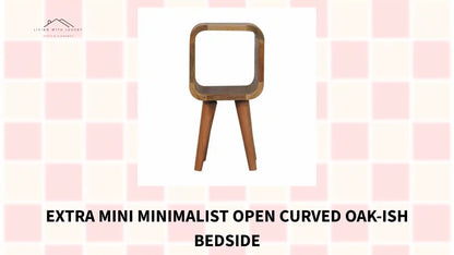Extra Mini Minimalist Open Curved Oak-ish Bedside by@Outfy