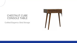 Chestnut Cube Console Table by@Outfy