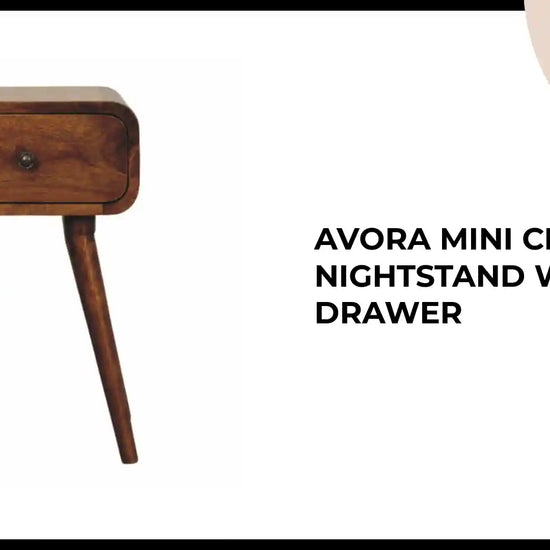 Avora Mini Chestnut Nightstand with 1 drawer by@Outfy