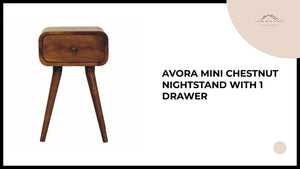 Avora Mini Chestnut Nightstand with 1 drawer by@Outfy