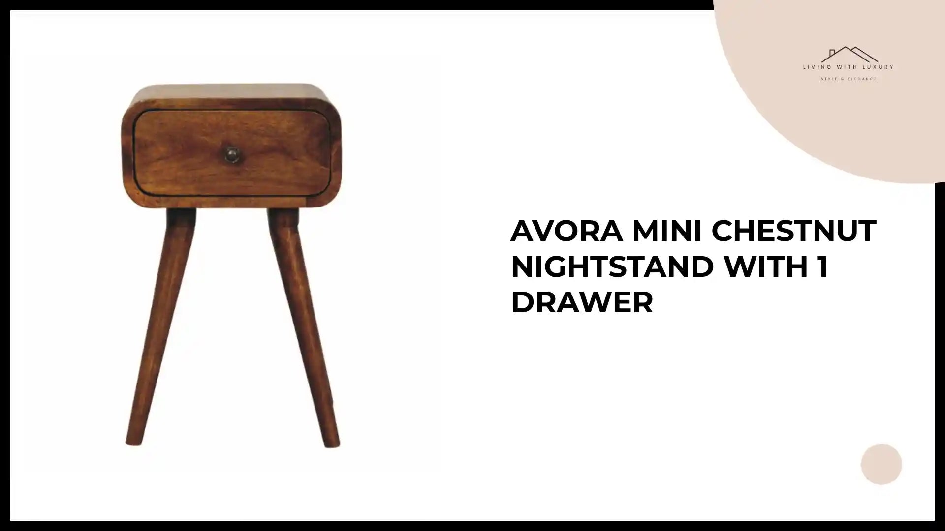 Avora Mini Chestnut Nightstand with 1 drawer by@Outfy