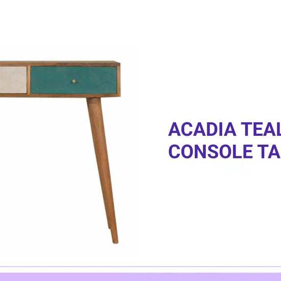 Acadia Teal and White Console Table by@Outfy
