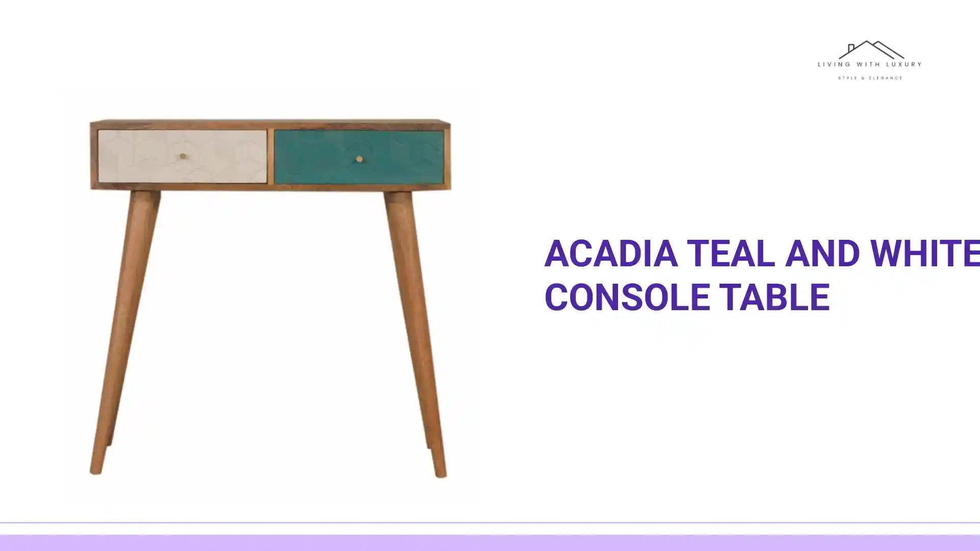 Acadia Teal and White Console Table by@Outfy