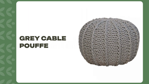 Grey Cable Pouffe by@Outfy