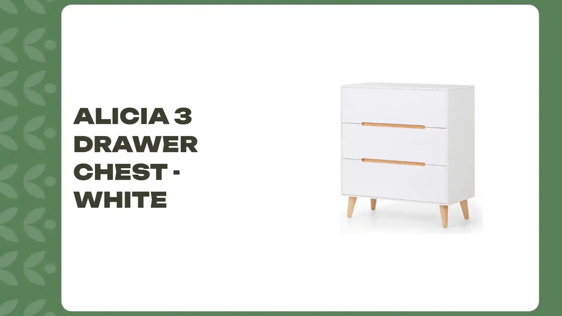 Alicia 3 Drawer Chest - White by@Outfy