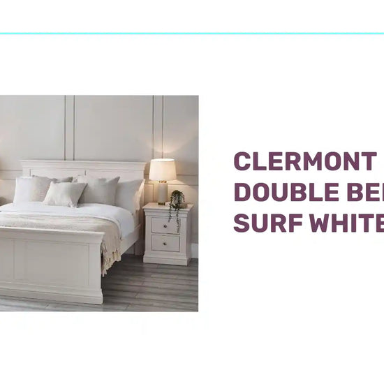 Clermont Double Bed - Surf White by@Outfy