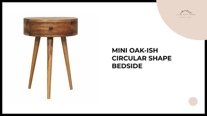 Mini Oak-ish Circular Shape Bedside by@Outfy