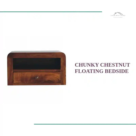 Chunky Chestnut Floating Bedside by@Outfy