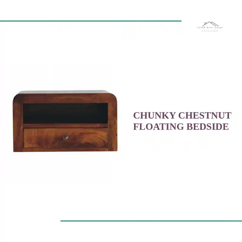 Chunky Chestnut Floating Bedside by@Outfy