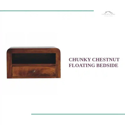 Chunky Chestnut Floating Bedside by@Outfy