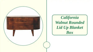 California Walnut Rounded Lid up Blanket Box by@Outfy