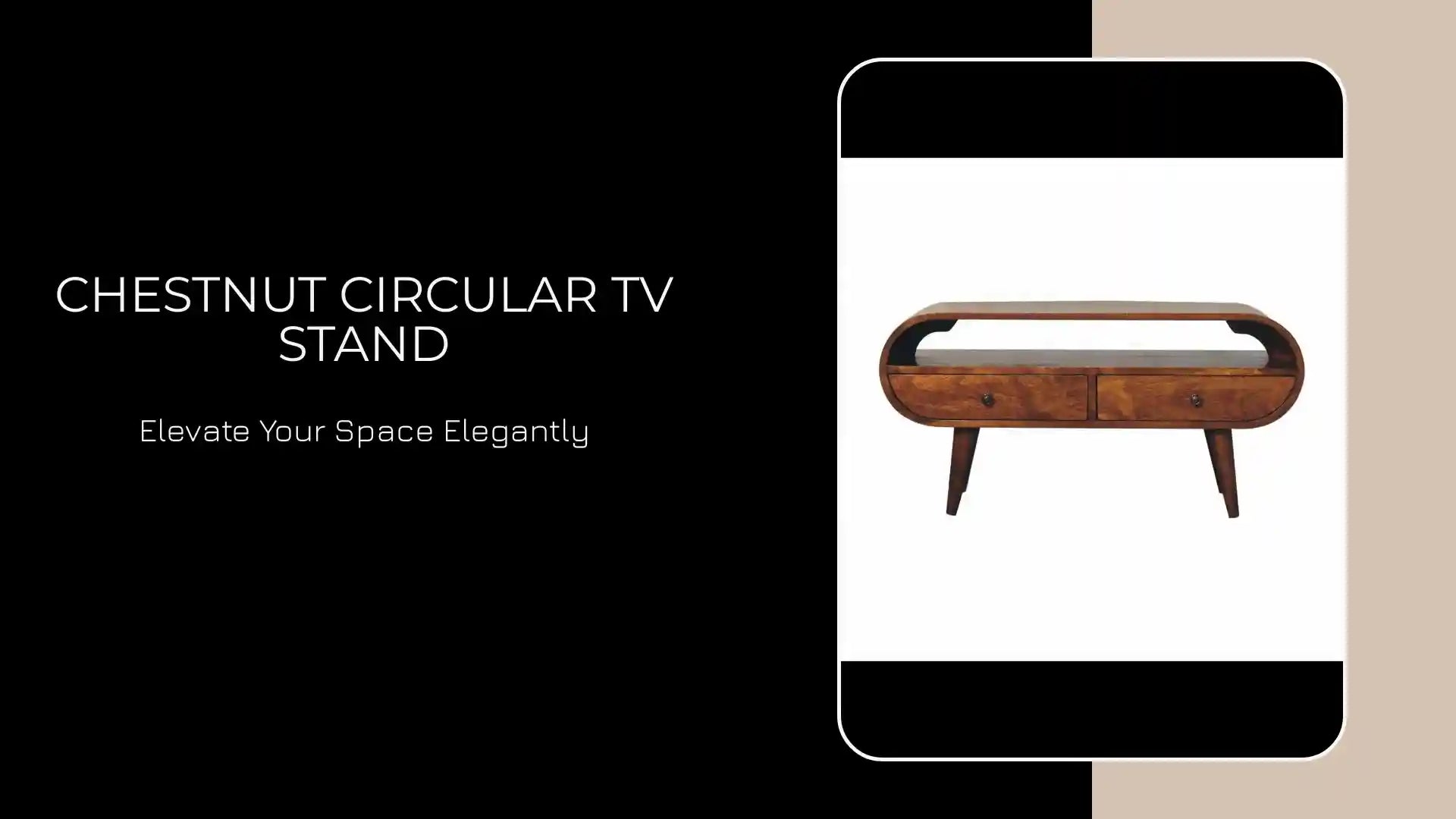 Chestnut Circular TV Stand by@Outfy