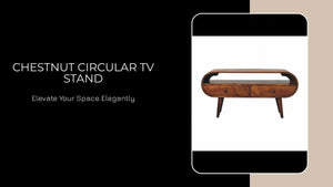 Chestnut Circular TV Stand by@Outfy