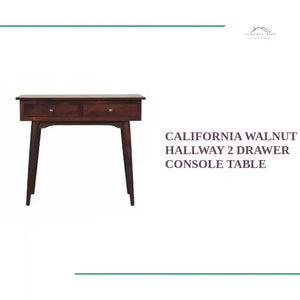 California Walnut Hallway 2 Drawer Console Table by@Outfy