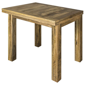 Oak-Style Extendable Square Dining Table