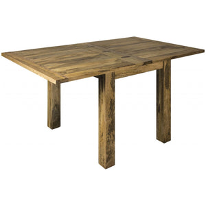 Oak-Style Extendable Square Dining Table