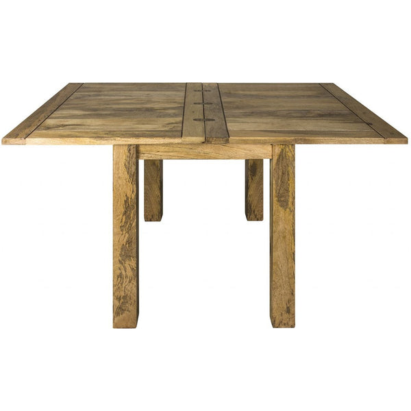 Oak-Style Extendable Square Dining Table
