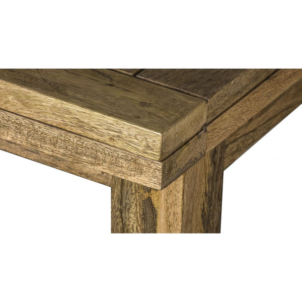 Oak-Style Extendable Square Dining Table