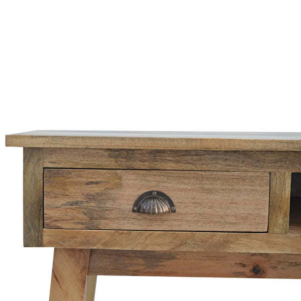 2 Drawer Shell Writing Desk | Modern Solid Wood Desk for Home Office