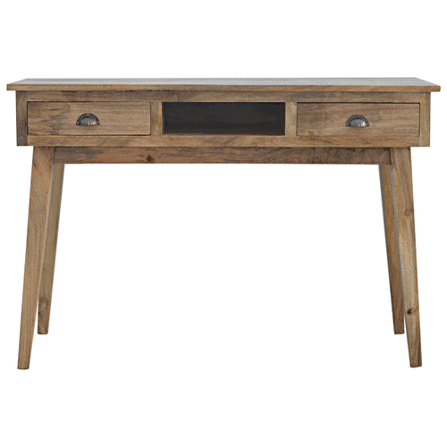 2 Drawer Shell Writing Desk Modern Solid Wood Desk Home Office