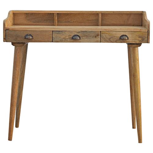 Gallery Back Shell Writing Desk – Modern Premium Solid Wood Desk Home Office