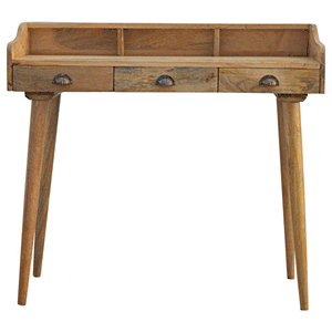 Gallery Back Shell Writing Desk – Modern, Premium Solid Wood Desk for Home Office