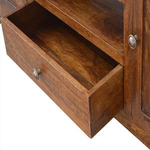 Solid Timber Media Unit – Light Walnut Finish