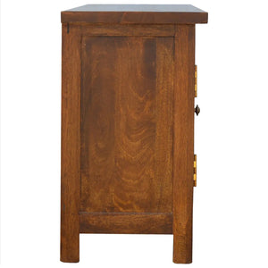 Solid Timber Media Unit – Light Walnut Finish