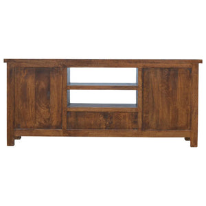 Solid Timber Media Unit – Light Walnut Finish