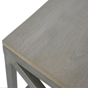 Industrial Cross Metal Oatmeal Coffee Table - Living with Luxury