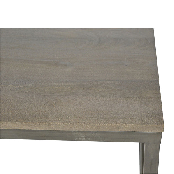 Industrial Cross Metal Oatmeal Coffee Table - Living with Luxury