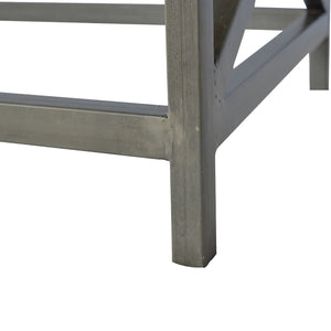 Industrial Cross Metal Oatmeal Coffee Table - Living with Luxury