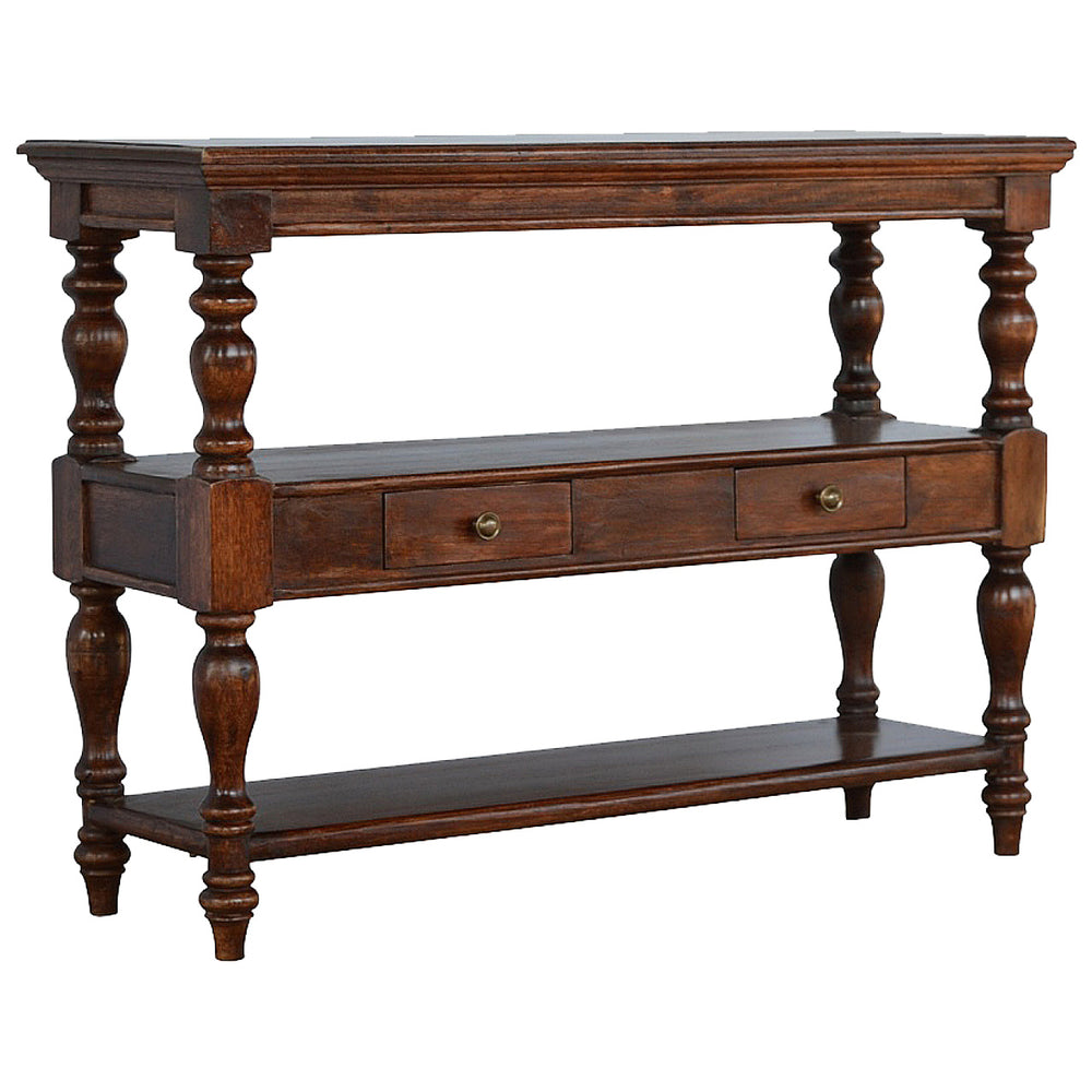 Solid Wood Turned Leg Console Table - Living with Luxury