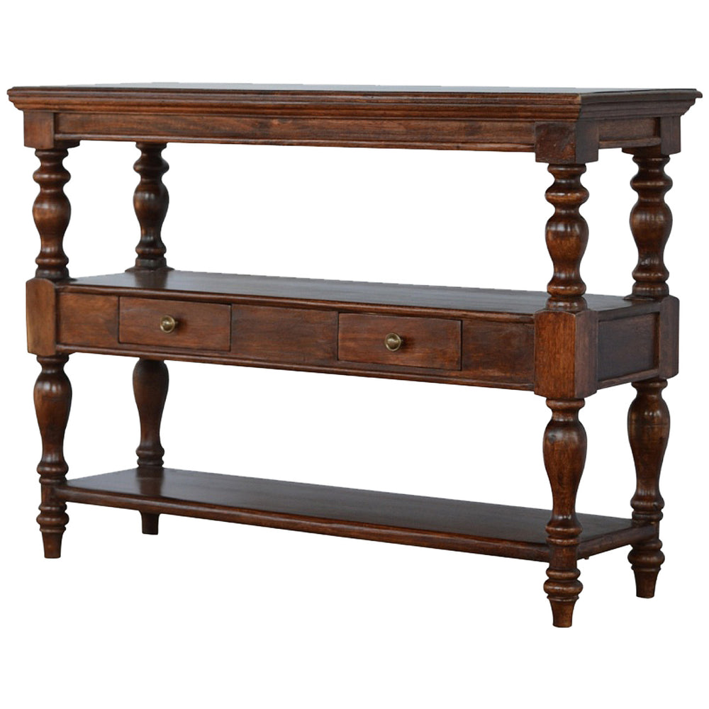 Solid Wood Turned Leg Console Table - Living with Luxury