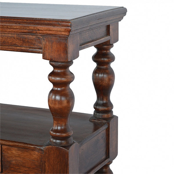 Solid Wood Turned Leg Console Table - Living with Luxury